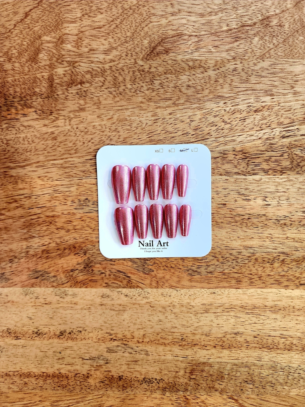 Shimmery Rose/Coral/Pink Press-On Nails
